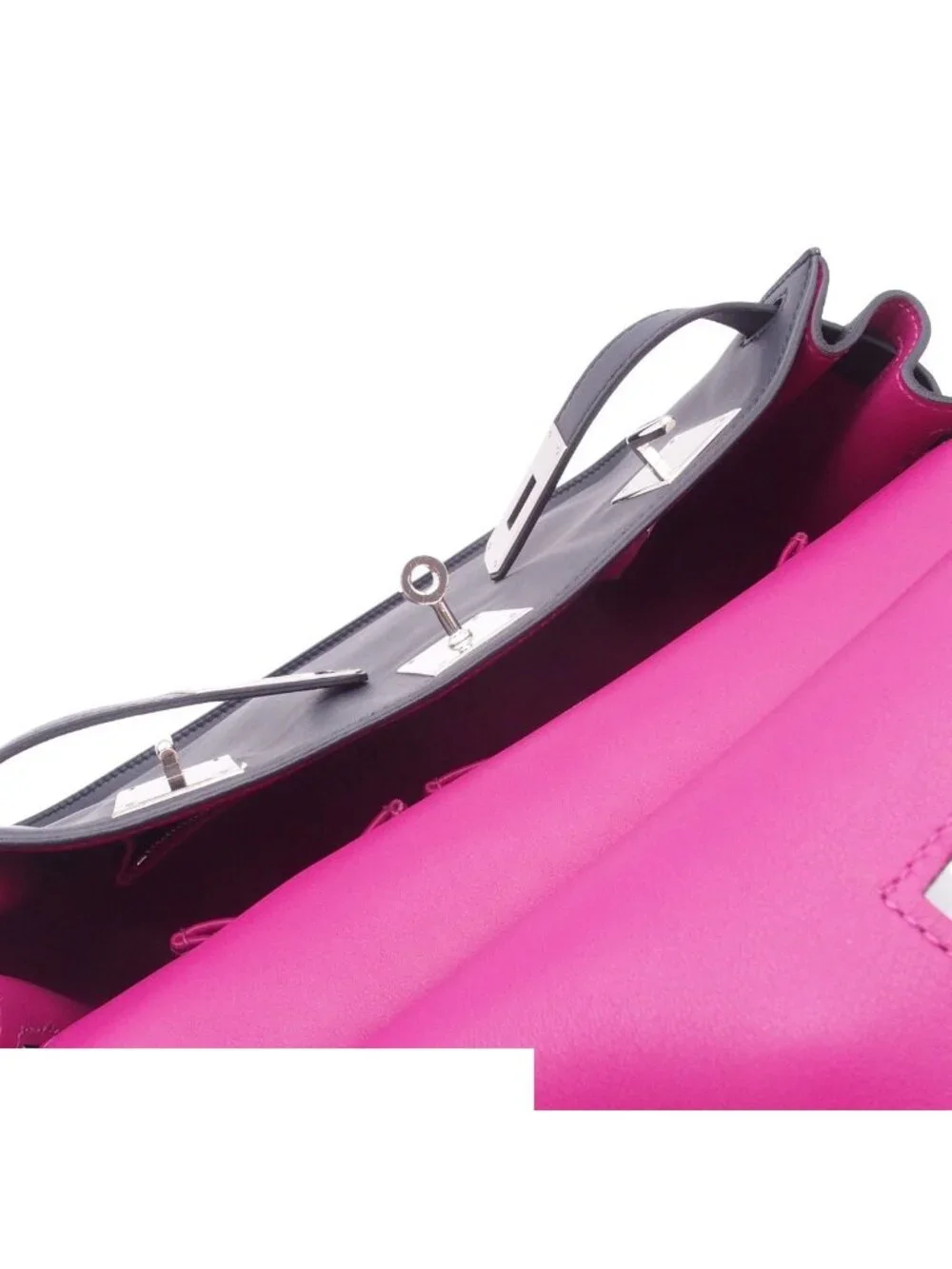 Hermes Gipsiere 28 Bicolor Blue Nuit Rose Purple Silver Swift Shoulder Bag